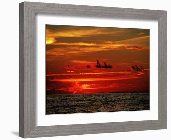 Tropical Sunset over the Sabah Coastline-Andrea Ferrari-Framed Photographic Print