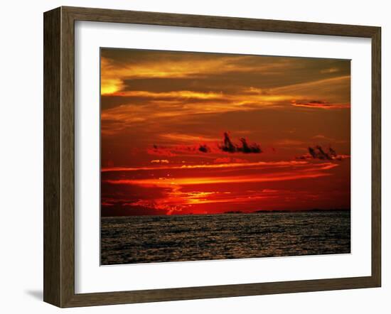 Tropical Sunset over the Sabah Coastline-Andrea Ferrari-Framed Photographic Print