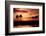 Tropical Sunset with Palm Trees-Paul Brady-Framed Photographic Print