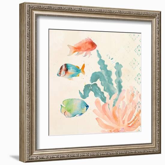 Tropical Teal Coral Medley I-Lanie Loreth-Framed Art Print