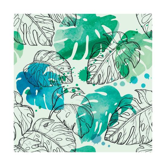 Tropical Watercolor Leaf Pattern Art Print Mirifada Art Com Tropical Watercolor Leaf Pattern Art Print Mirifada Art Com