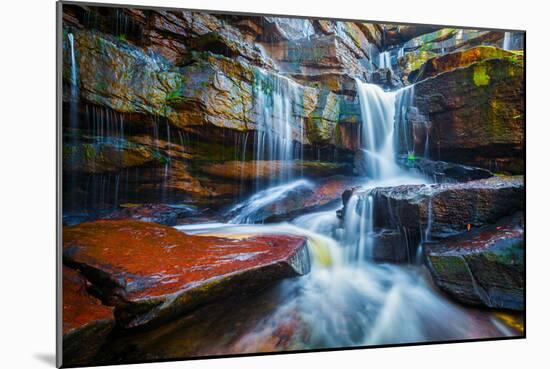 Tropical Waterfall. Popokvil Waterfall, Bokor National Park, Cambodia-f9photos-Mounted Photographic Print