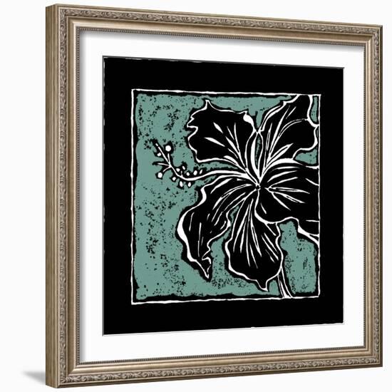 Tropical Woodblock IV-Chariklia Zarris-Framed Art Print