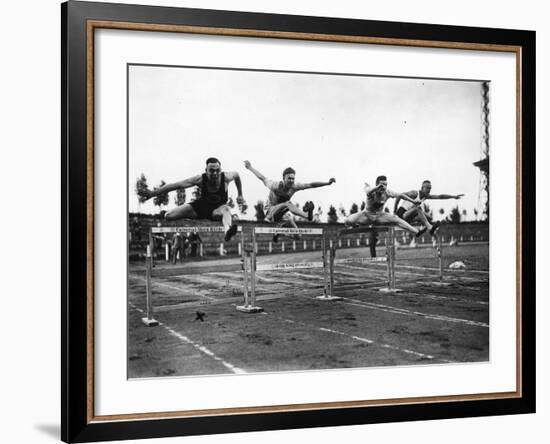 Trossbach Wins the Hurdles 1927-null-Framed Photographic Print