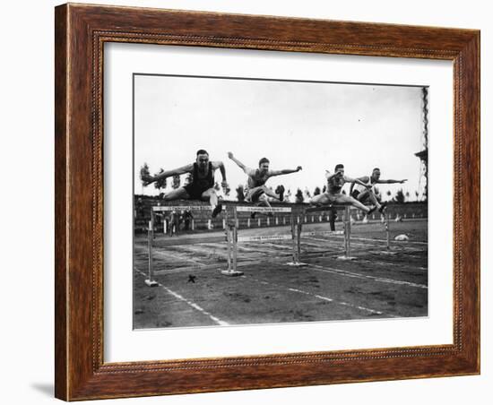 Trossbach Wins the Hurdles 1927-null-Framed Photographic Print