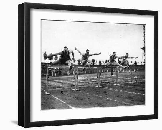 Trossbach Wins the Hurdles 1927-null-Framed Photographic Print