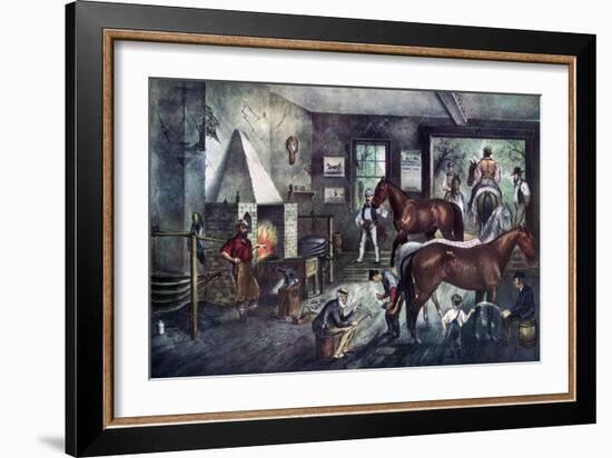 Trotting Cracks at the Forge, 1869-Currier & Ives-Framed Giclee Print