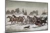 Trotting Cracks in the Snow-Currier & Ives-Mounted Giclee Print