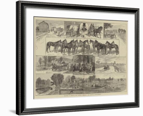 Trotting in America, Mr Bonner's Breeding and Training Establishment-null-Framed Giclee Print