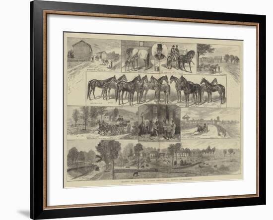 Trotting in America, Mr Bonner's Breeding and Training Establishment-null-Framed Giclee Print