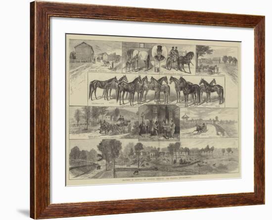 Trotting in America, Mr Bonner's Breeding and Training Establishment-null-Framed Giclee Print