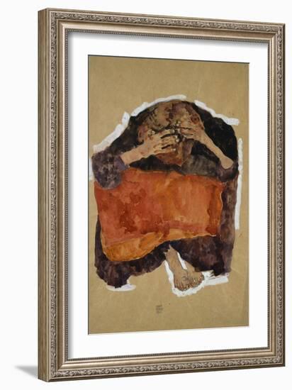 Troubled Woman by Egon Schiele-Geoffrey Clements-Framed Giclee Print