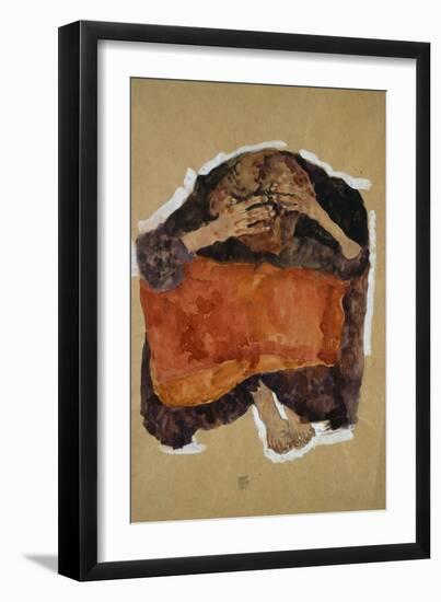 Troubled Woman by Egon Schiele-Geoffrey Clements-Framed Giclee Print