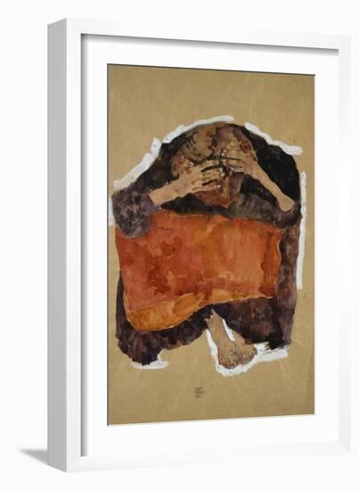 Troubled Woman by Egon Schiele-Geoffrey Clements-Framed Giclee Print