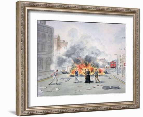 Troubles, Belfast, mid 1970s-Lydia de Burgh-Framed Giclee Print