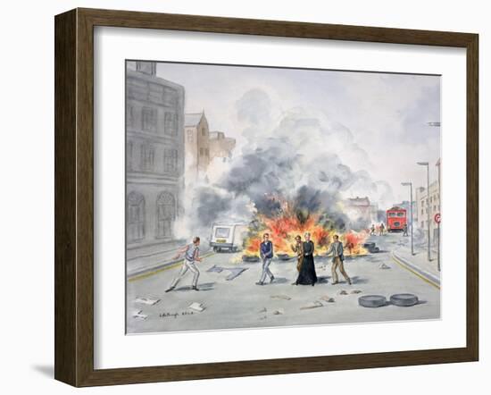 Troubles, Belfast, mid 1970s-Lydia de Burgh-Framed Giclee Print