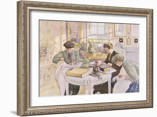 Trousseau, Published in "Lasst Licht Hinin," ("Let in More Light") 1910-Carl Larsson-Framed Giclee Print