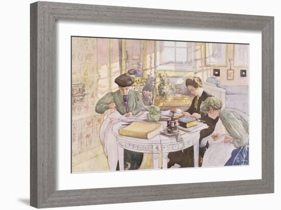 Trousseau, Published in "Lasst Licht Hinin," ("Let in More Light") 1910-Carl Larsson-Framed Giclee Print