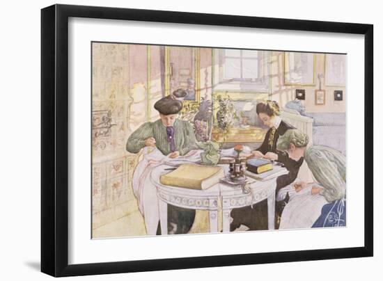 Trousseau, Published in "Lasst Licht Hinin," ("Let in More Light") 1910-Carl Larsson-Framed Giclee Print