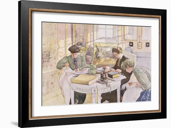 Trousseau, Published in "Lasst Licht Hinin," ("Let in More Light") 1910-Carl Larsson-Framed Giclee Print