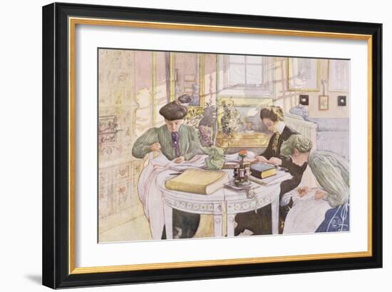 Trousseau, Published in "Lasst Licht Hinin," ("Let in More Light") 1910-Carl Larsson-Framed Giclee Print