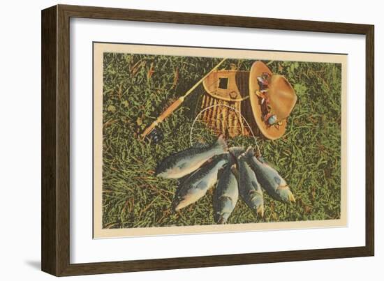 Trout by Creel-null-Framed Art Print