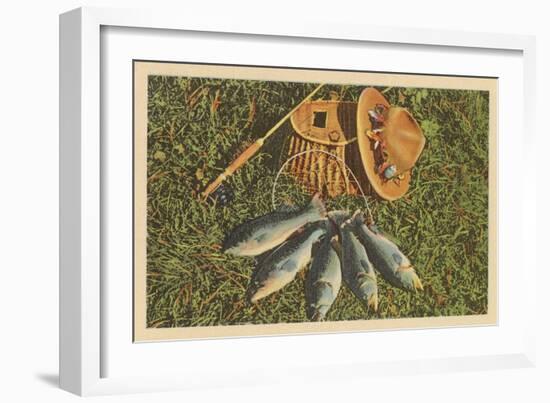 Trout by Creel-null-Framed Art Print