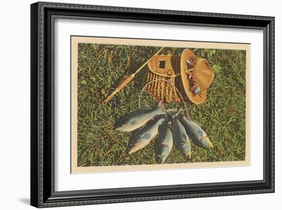 Trout by Creel-null-Framed Art Print