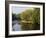 Trout Fisherman Casting to a Fish on the River Dee, Wrexham, Wales-John Warburton-lee-Framed Photographic Print