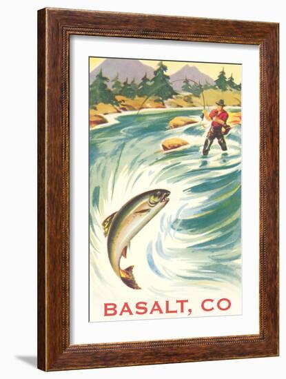 Trout Fishing, Basalt-null-Framed Art Print