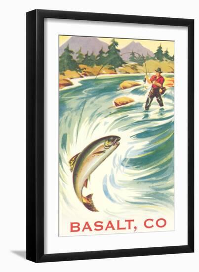 Trout Fishing, Basalt-null-Framed Art Print