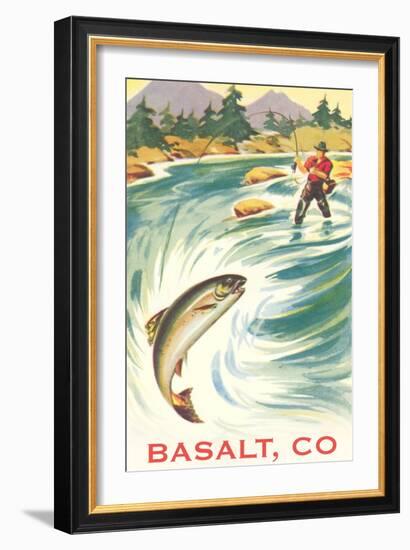 Trout Fishing, Basalt-null-Framed Art Print