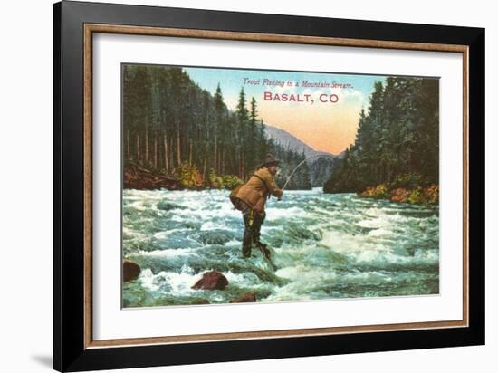 Trout Fishing, Basalt-null-Framed Art Print