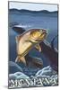 Trout Fishing Cross-Section, Montana-Lantern Press-Mounted Art Print