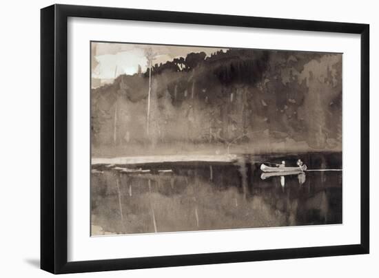 Trout Fishing, Lake St. John-Winslow Homer-Framed Giclee Print