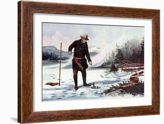 Trout Fishing on Chateaugay Lake, American Winter Sports, 1856-Arthur Fitzwilliam Tait-Framed Giclee Print