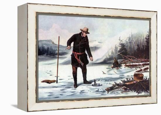 Trout Fishing on Chateaugay Lake, American Winter Sports, 1856-Arthur Fitzwilliam Tait-Framed Premier Image Canvas