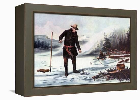 Trout Fishing on Chateaugay Lake, American Winter Sports, 1856-Arthur Fitzwilliam Tait-Framed Premier Image Canvas