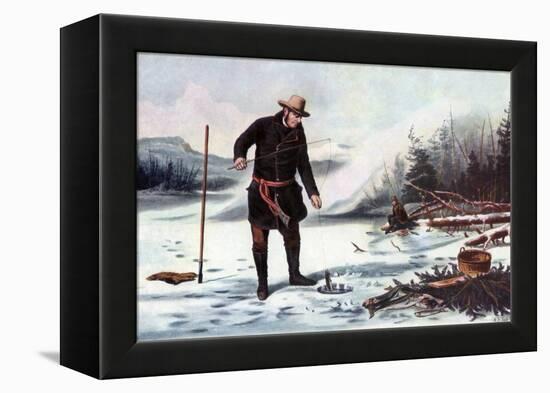 Trout Fishing on Chateaugay Lake, American Winter Sports, 1856-Arthur Fitzwilliam Tait-Framed Premier Image Canvas