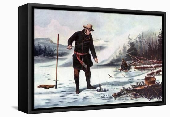 Trout Fishing on Chateaugay Lake, American Winter Sports, 1856-Arthur Fitzwilliam Tait-Framed Premier Image Canvas