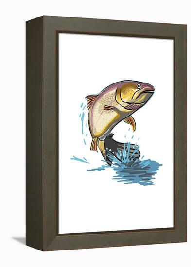 Trout - Icon-Lantern Press-Framed Stretched Canvas