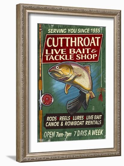 Trout Tackle - Vintage Sign-Lantern Press-Framed Art Print