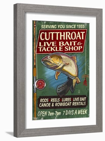 Trout Tackle - Vintage Sign-Lantern Press-Framed Art Print