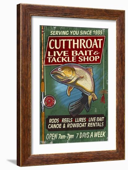 Trout Tackle - Vintage Sign-Lantern Press-Framed Art Print