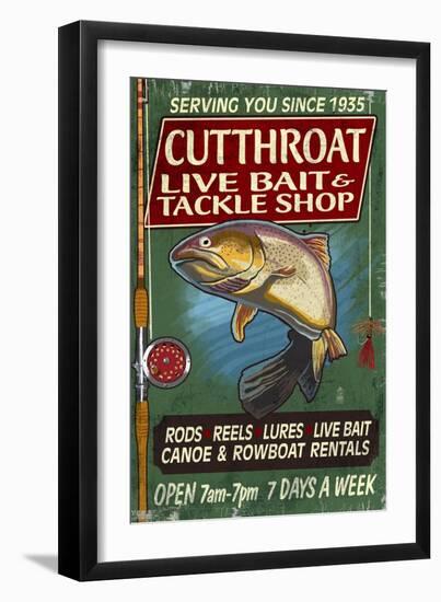 Trout Tackle - Vintage Sign-Lantern Press-Framed Art Print