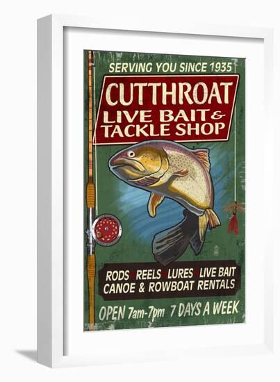 Trout Tackle - Vintage Sign-Lantern Press-Framed Art Print