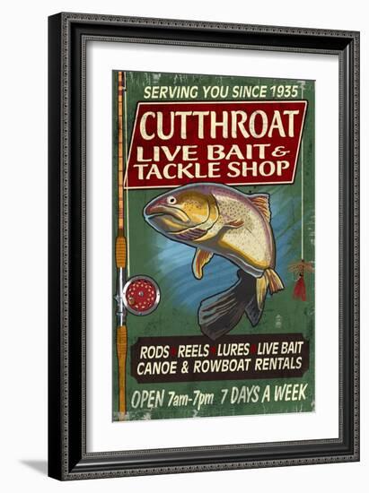 Trout Tackle - Vintage Sign-Lantern Press-Framed Art Print