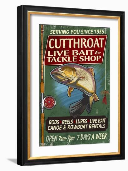 Trout Tackle - Vintage Sign-Lantern Press-Framed Art Print