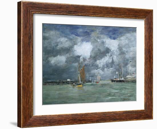 Trouville at High Tide, 1892-1896-Eugène Boudin-Framed Giclee Print