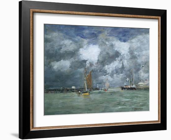 Trouville at High Tide, 1892-1896-Eugène Boudin-Framed Giclee Print